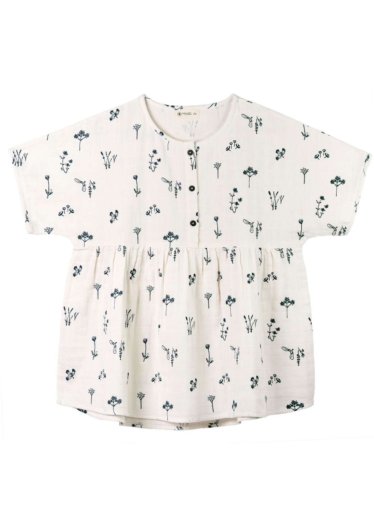 Tunic shirt Plants Delight organic muslin